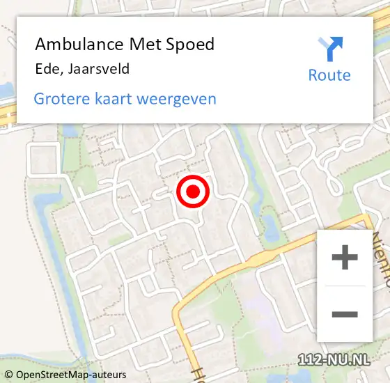 Locatie op kaart van de 112 melding: Ambulance Met Spoed Naar Ede, Jaarsveld op 19 juli 2021 21:28