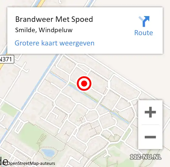 Locatie op kaart van de 112 melding: Brandweer Met Spoed Naar Smilde, Windpeluw op 17 juni 2014 02:28