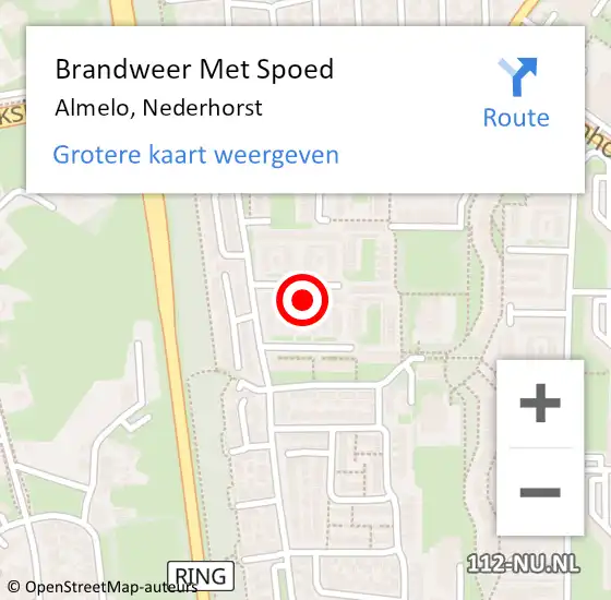 Locatie op kaart van de 112 melding: Brandweer Met Spoed Naar Almelo, Nederhorst op 19 juli 2021 22:25