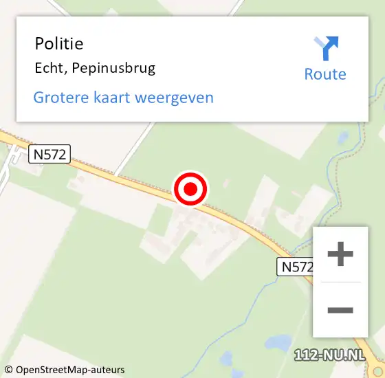 Locatie op kaart van de 112 melding: Politie Echt, Pepinusbrug op 19 juli 2021 22:25