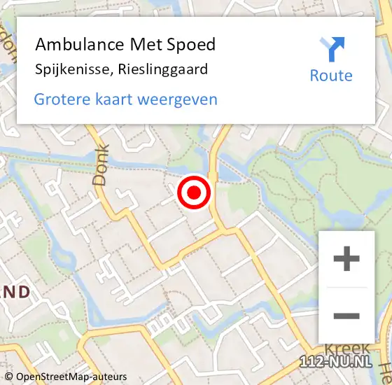 Locatie op kaart van de 112 melding: Ambulance Met Spoed Naar Spijkenisse, Rieslinggaard op 19 juli 2021 22:53