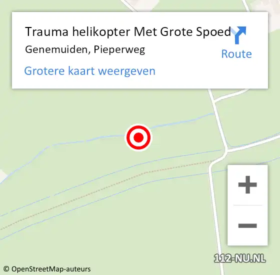 Locatie op kaart van de 112 melding: Trauma helikopter Met Grote Spoed Naar Genemuiden, Pieperweg op 19 juli 2021 23:05