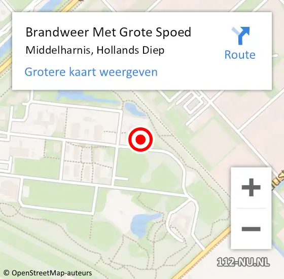 Locatie op kaart van de 112 melding: Brandweer Met Grote Spoed Naar Middelharnis, Hollands Diep op 19 juli 2021 23:55