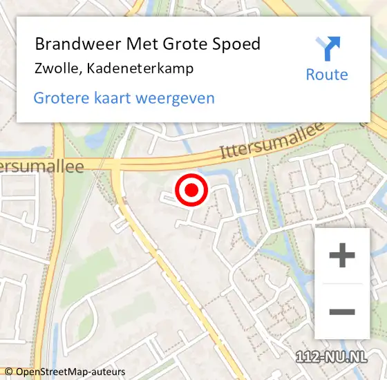 Locatie op kaart van de 112 melding: Brandweer Met Grote Spoed Naar Zwolle, Kadeneterkamp op 20 juli 2021 00:07