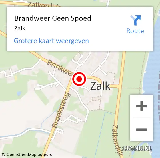 Locatie op kaart van de 112 melding: Brandweer Geen Spoed Naar Zalk op 20 juli 2021 00:22