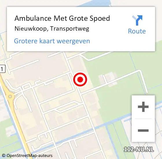 Locatie op kaart van de 112 melding: Ambulance Met Grote Spoed Naar Nieuwkoop, Transportweg op 20 juli 2021 02:26