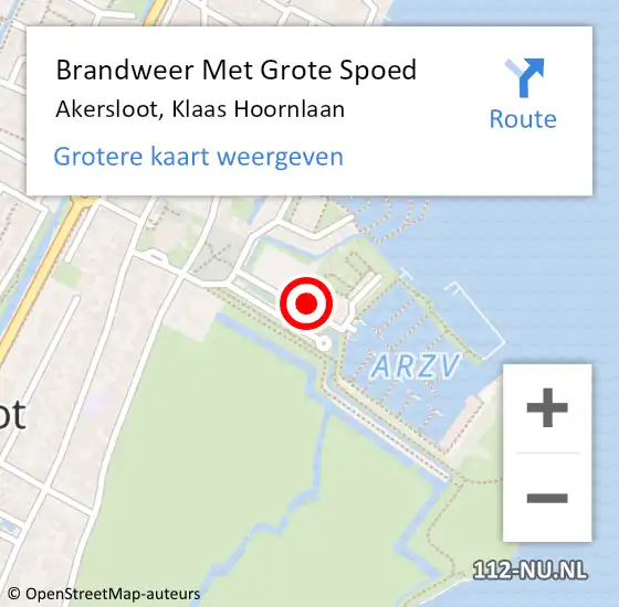 Locatie op kaart van de 112 melding: Brandweer Met Grote Spoed Naar Akersloot, Klaas Hoornlaan op 20 juli 2021 02:30