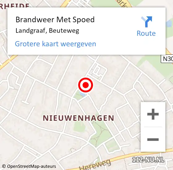 Locatie op kaart van de 112 melding: Brandweer Met Spoed Naar Landgraaf, Beuteweg op 20 juli 2021 03:40