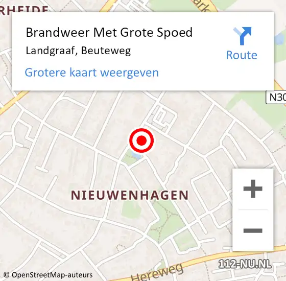 Locatie op kaart van de 112 melding: Brandweer Met Grote Spoed Naar Landgraaf, Beuteweg op 20 juli 2021 03:43