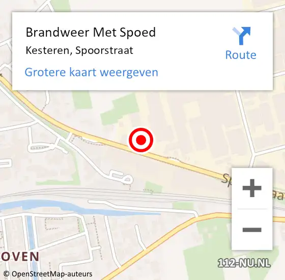 Locatie op kaart van de 112 melding: Brandweer Met Spoed Naar Kesteren, Spoorstraat op 20 juli 2021 03:59