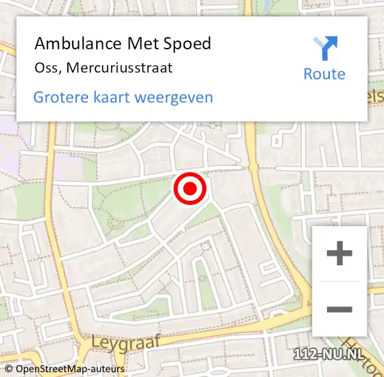 Locatie op kaart van de 112 melding: Ambulance Met Spoed Naar Oss, Mercuriusstraat op 17 juni 2014 04:38