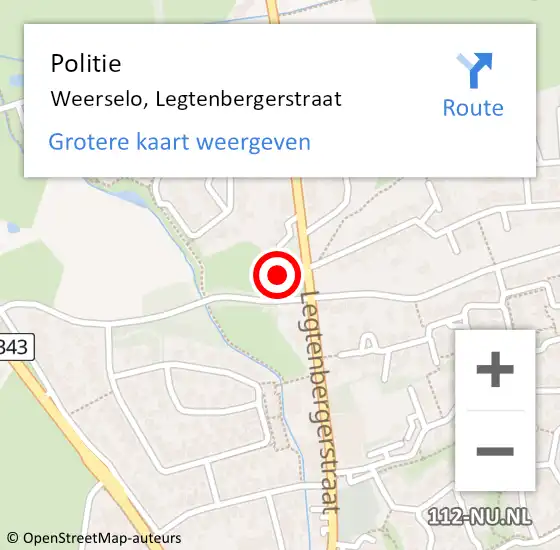 Locatie op kaart van de 112 melding: Politie Weerselo, Legtenbergerstraat op 20 juli 2021 07:46