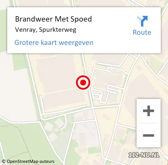 Locatie op kaart van de 112 melding: Brandweer Met Spoed Naar Venray, Spurkterweg op 20 juli 2021 08:15