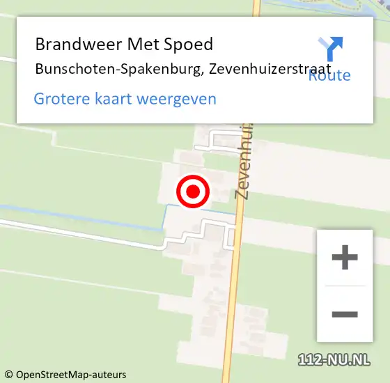 Locatie op kaart van de 112 melding: Brandweer Met Spoed Naar Bunschoten-Spakenburg, Zevenhuizerstraat op 20 juli 2021 08:15