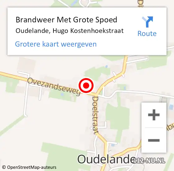 Locatie op kaart van de 112 melding: Brandweer Met Grote Spoed Naar Oudelande, Hugo Kostenhoekstraat op 20 juli 2021 08:30