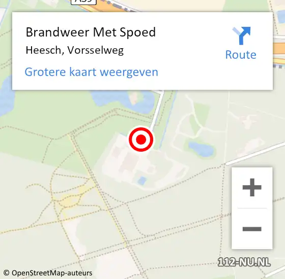 Locatie op kaart van de 112 melding: Brandweer Met Spoed Naar Heesch, Vorsselweg op 20 juli 2021 08:37