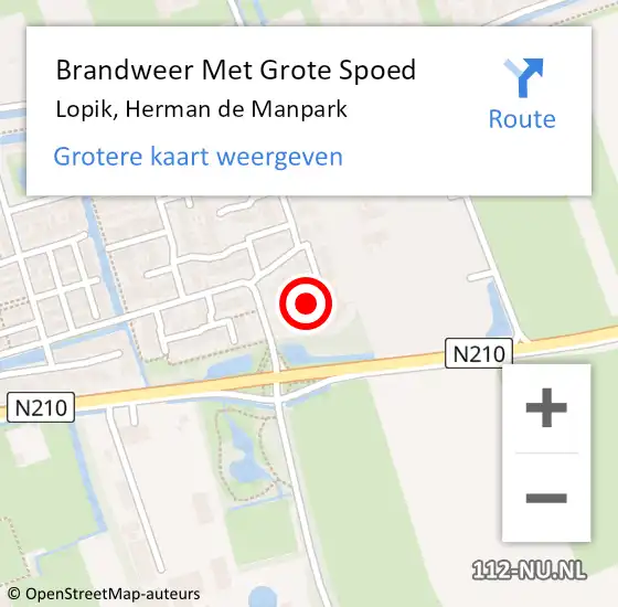 Locatie op kaart van de 112 melding: Brandweer Met Grote Spoed Naar Lopik, Herman de Manpark op 20 juli 2021 08:55