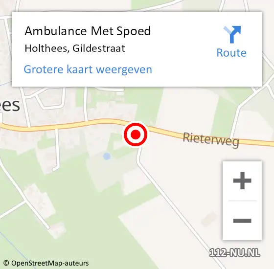 Locatie op kaart van de 112 melding: Ambulance Met Spoed Naar Holthees, Gildestraat op 17 juni 2014 05:09