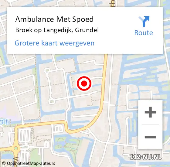 Locatie op kaart van de 112 melding: Ambulance Met Spoed Naar Broek op Langedijk, Grundel op 20 juli 2021 09:12