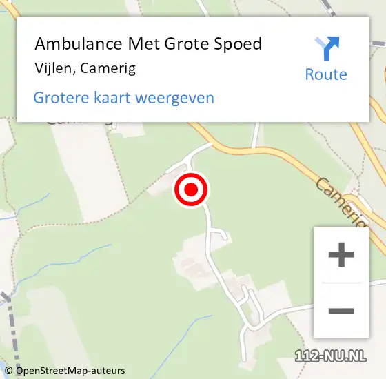 Locatie op kaart van de 112 melding: Ambulance Met Grote Spoed Naar Vijlen, Camerig op 17 juni 2014 06:05