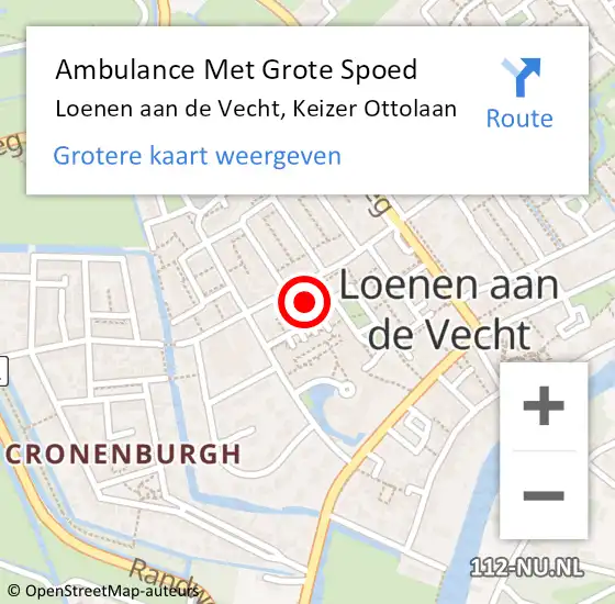 Locatie op kaart van de 112 melding: Ambulance Met Grote Spoed Naar Loenen aan de Vecht, Keizer Ottolaan op 20 juli 2021 11:09