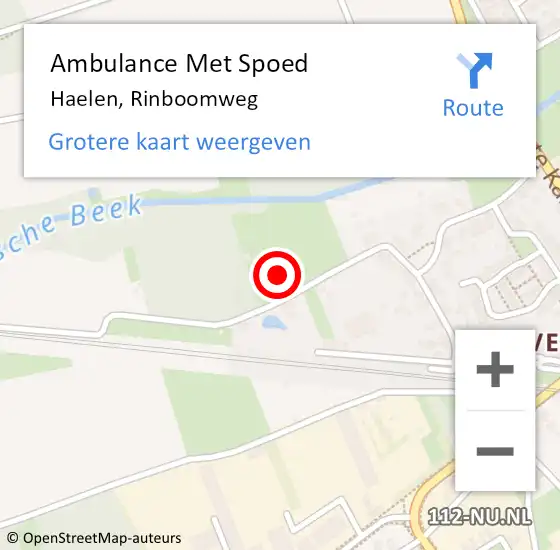 Locatie op kaart van de 112 melding: Ambulance Met Spoed Naar Haelen, Rinboomweg op 20 juli 2021 11:16