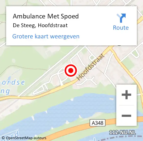 Locatie op kaart van de 112 melding: Ambulance Met Spoed Naar De Steeg, Hoofdstraat op 20 juli 2021 11:27