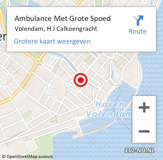 Locatie op kaart van de 112 melding: Ambulance Met Grote Spoed Naar Volendam, H J Calkoengracht op 20 juli 2021 11:28