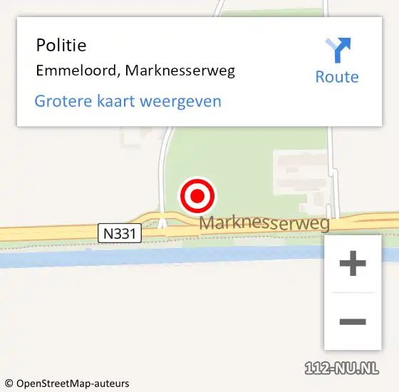 Locatie op kaart van de 112 melding: Politie Emmeloord, Marknesserweg op 20 juli 2021 11:29
