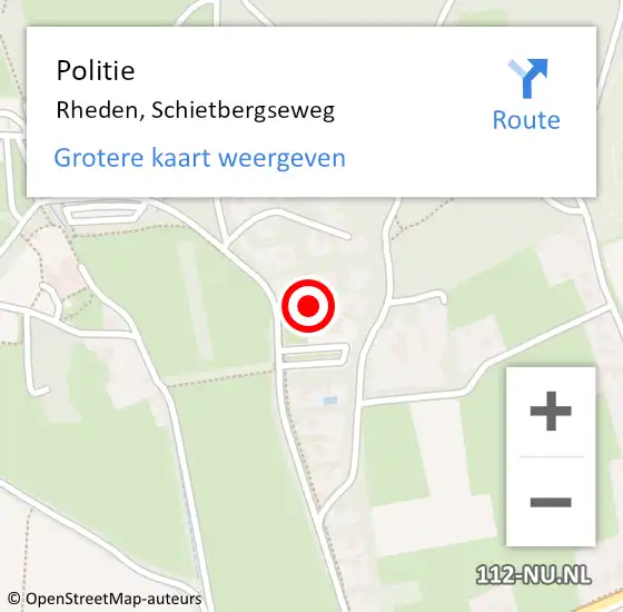 Locatie op kaart van de 112 melding: Politie Rheden, Schietbergseweg op 20 juli 2021 11:32