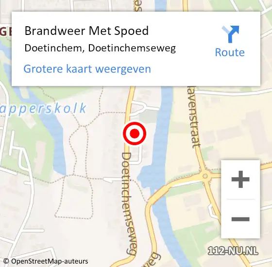 Locatie op kaart van de 112 melding: Brandweer Met Spoed Naar Doetinchem, Doetinchemseweg op 20 juli 2021 11:32