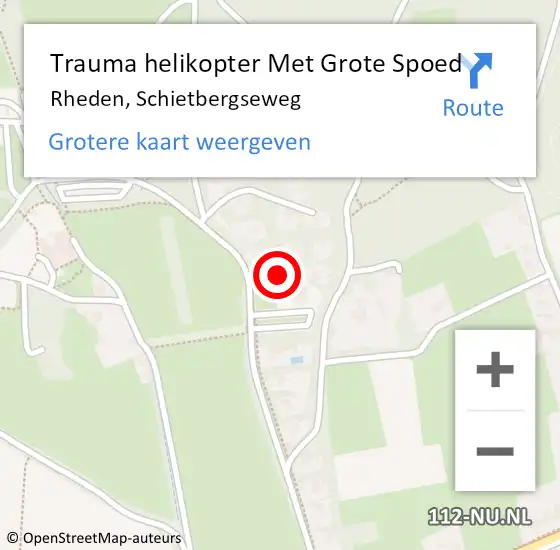 Locatie op kaart van de 112 melding: Trauma helikopter Met Grote Spoed Naar Rheden, Schietbergseweg op 20 juli 2021 11:34