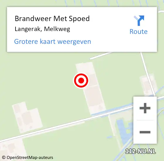 Locatie op kaart van de 112 melding: Brandweer Met Spoed Naar Langerak, Melkweg op 20 juli 2021 11:34