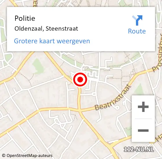 Locatie op kaart van de 112 melding: Politie Oldenzaal, Steenstraat op 20 juli 2021 11:44