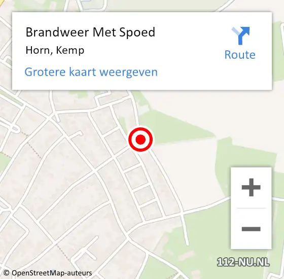 Locatie op kaart van de 112 melding: Brandweer Met Spoed Naar Horn, Kemp op 20 juli 2021 11:59