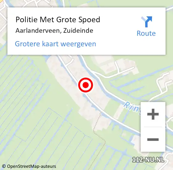 Locatie op kaart van de 112 melding: Politie Met Grote Spoed Naar Aarlanderveen, Zuideinde op 20 juli 2021 13:09