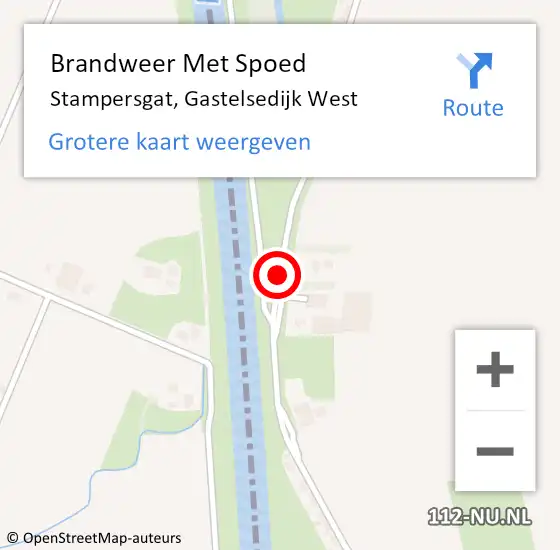 Locatie op kaart van de 112 melding: Brandweer Met Spoed Naar Stampersgat, Gastelsedijk West op 17 juni 2014 07:16