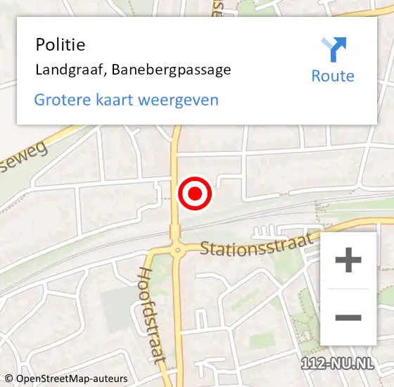 Locatie op kaart van de 112 melding: Politie Landgraaf, Banebergpassage op 20 juli 2021 13:19