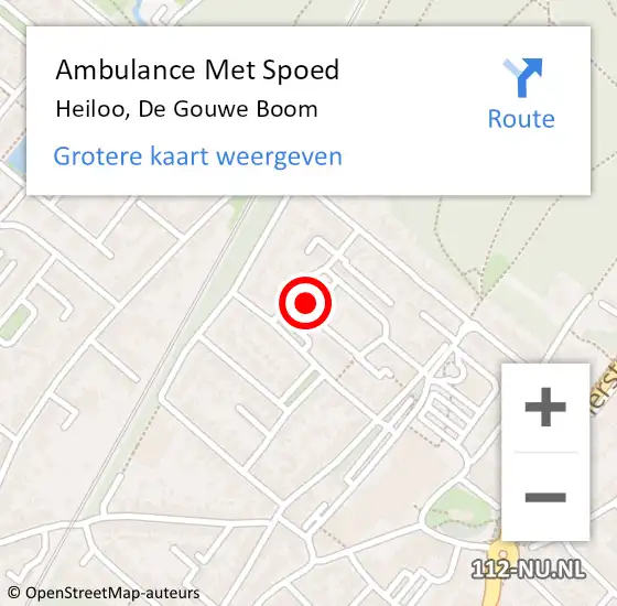 Locatie op kaart van de 112 melding: Ambulance Met Spoed Naar Heiloo, De Gouwe Boom op 20 juli 2021 13:41