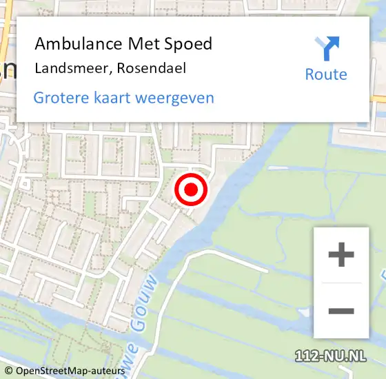 Locatie op kaart van de 112 melding: Ambulance Met Spoed Naar Landsmeer, Rosendael op 20 juli 2021 13:43