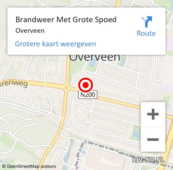 Locatie op kaart van de 112 melding: Brandweer Met Grote Spoed Naar Overveen op 20 juli 2021 13:47