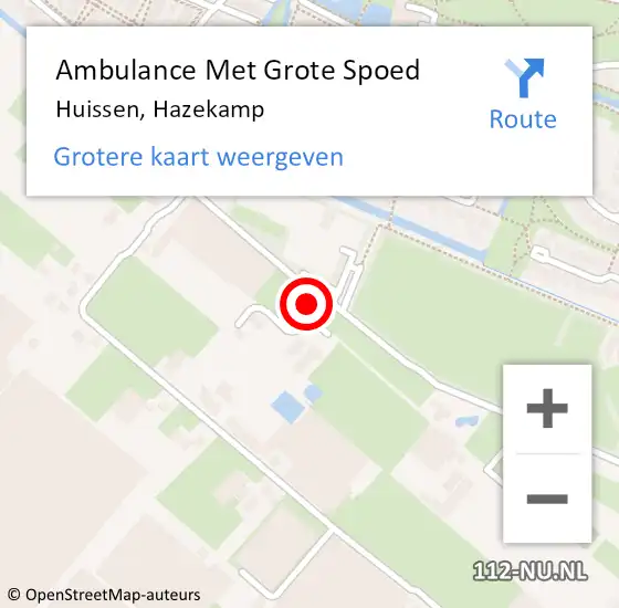 Locatie op kaart van de 112 melding: Ambulance Met Grote Spoed Naar Huissen, Hazekamp op 20 juli 2021 13:47