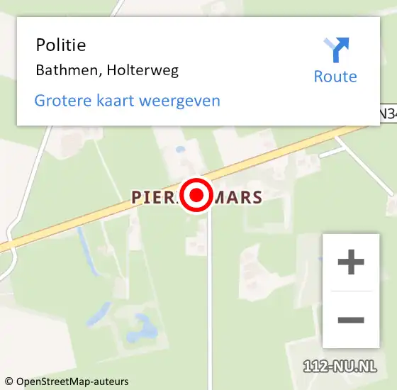 Locatie op kaart van de 112 melding: Politie Bathmen, Holterweg op 20 juli 2021 13:49