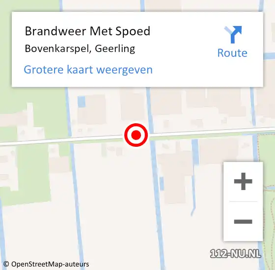 Locatie op kaart van de 112 melding: Brandweer Met Spoed Naar Bovenkarspel, Geerling op 20 juli 2021 13:51