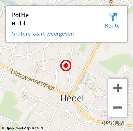 Locatie op kaart van de 112 melding: Politie Hedel op 20 juli 2021 14:15