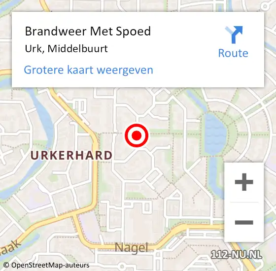 Locatie op kaart van de 112 melding: Brandweer Met Spoed Naar Urk, Middelbuurt op 20 juli 2021 14:23