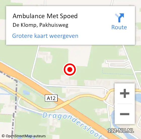 Locatie op kaart van de 112 melding: Ambulance Met Spoed Naar De Klomp, Pakhuisweg op 20 juli 2021 14:34