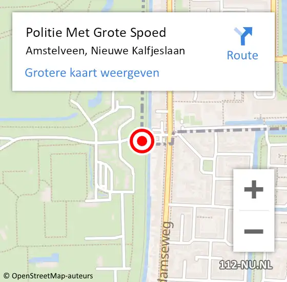 Locatie op kaart van de 112 melding: Politie Met Grote Spoed Naar Amstelveen, Nieuwe Kalfjeslaan op 20 juli 2021 14:49