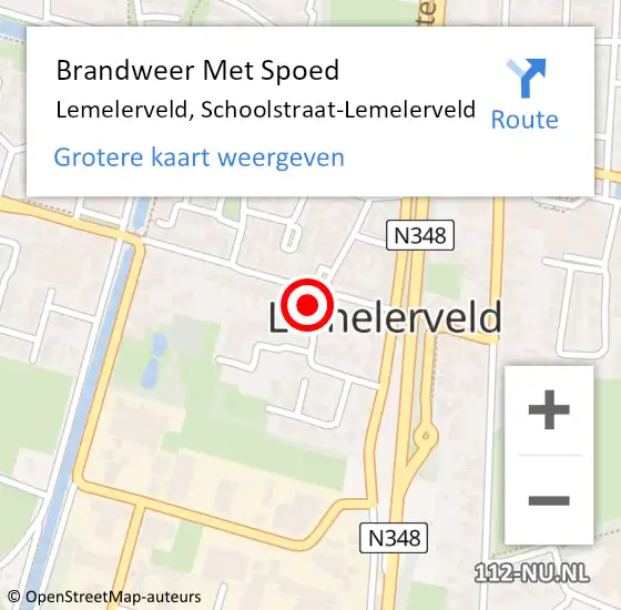 Locatie op kaart van de 112 melding: Brandweer Met Spoed Naar Lemelerveld, Schoolstraat-Lemelerveld op 20 juli 2021 15:09