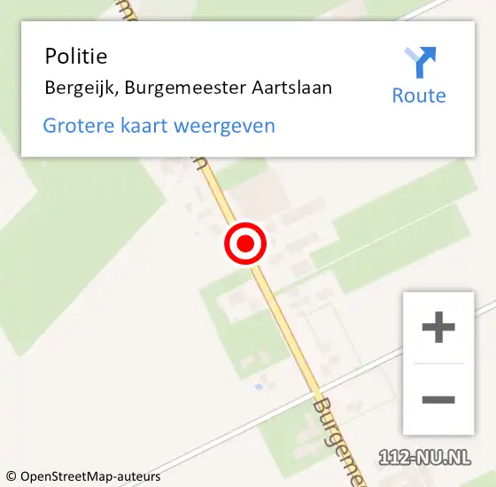 Locatie op kaart van de 112 melding: Politie Bergeijk, Burgemeester Aartslaan op 20 juli 2021 15:41